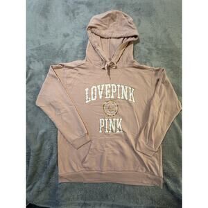 Victoria’s Secret PINK Love Pink Hoodie Sweatshirt Women’s Size L Light Pink